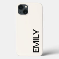 Modern Bold White Personalized iPhone 13 Case