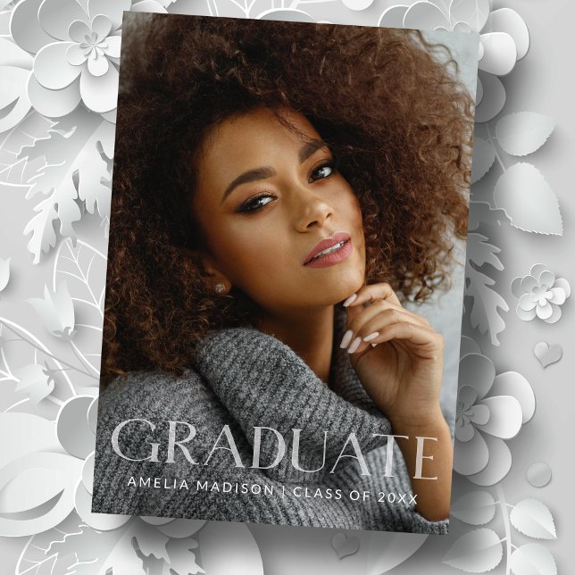 Modern Bold White Transparent Text Grad Photo Announcement (Creator Uploaded)