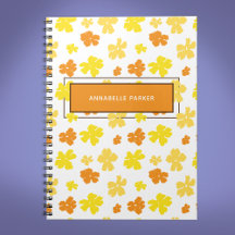 Modern Bold Yellow & Orange Flowers Personalized