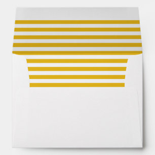 Modern Bold Yellow Stripes Matching Return Address Envelope