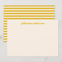 Modern Bold Yellow Stripes Personalized Name