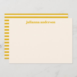 Modern Bold Yellow Stripes Personalized Name Card