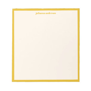 Modern Bold Yellow Stripes Personalized Name Notepad