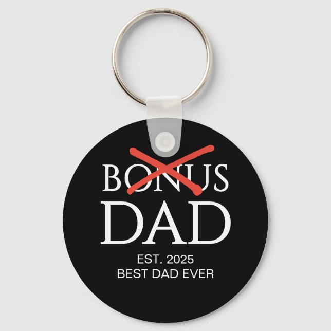 Modern BONUS DAD Established Keychain (Front)