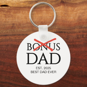 Modern BONUS DAD Established Keychain