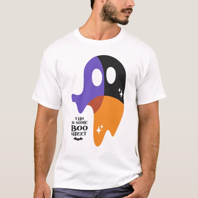 Modern Boo Sheet - Funny Ghost Halloween Look T-Shirt (Front)