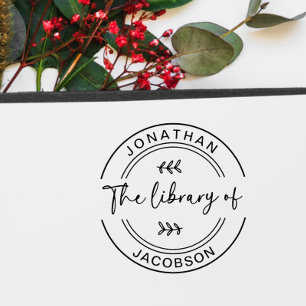 Modern Book From The Library Of Sleek Self-inking Stamp