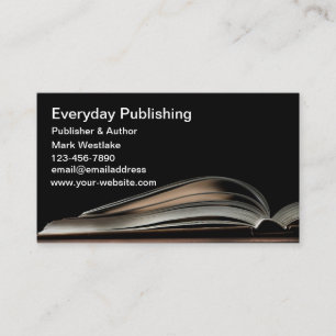 Modern Book Publishing & Author Theme Business Card