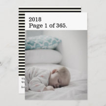 Modern Book Themed New Year Photo Card Vertical