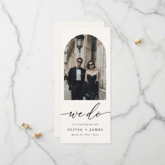 Modern Bookmark Arch Photo Wedding Save the Date