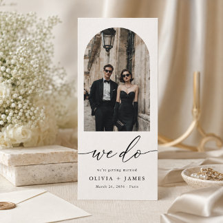Modern Bookmark Arch Photo Wedding Save the Date