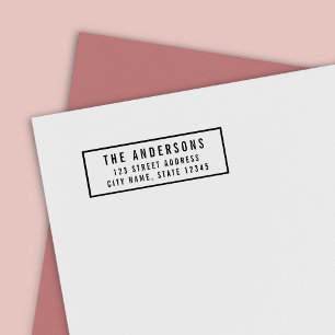 Modern Border Bold Family Name Return Address Self-inking Stamp