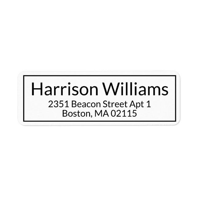 Modern Border Custom black white return address (Front)
