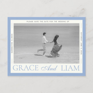 Modern Border Elegance Photo Save Date Postcard