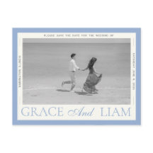 Modern Border Elegance Photo Save Date Postcard