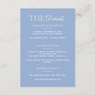 Modern Border Elegance Wedding Detail Card