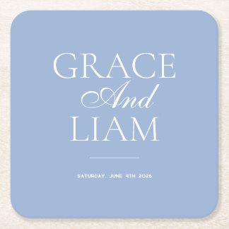 Modern Border Elegance Wedding Napkin Square Paper Coaster