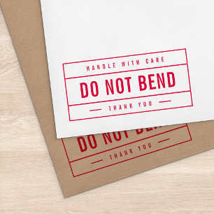 Modern Border Handle With Care Thank Do Not Bend Self-inking Stamp