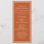 Modern Border Minimalist Terracotta Wedding Program<br><div class="desc">Modern border minimalist terracotta wedding program includes the wedding party information.</div>