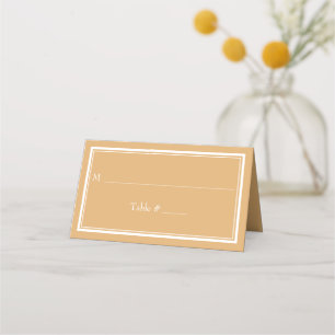 Modern Border Minimalist Yellow Wedding Place Card