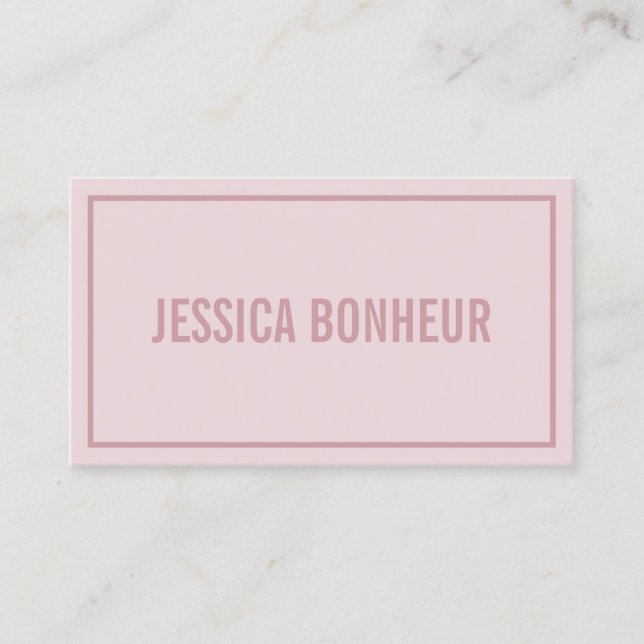 Modern Border Your Name or Business's Name | Blush Business Card (Front)