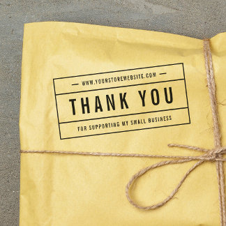 Modern Bordered Bold Website Thank You Self-inking Stamp