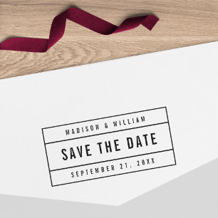 Modern Bordered Bold Wedding Save the Date Self-inking Stamp