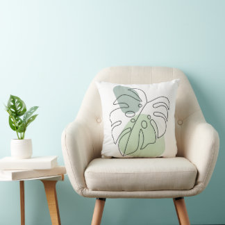 Modern Botanical Aesthetic Throw Pillow