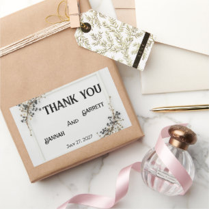 Modern Botanical Black& White Wedding Sticker