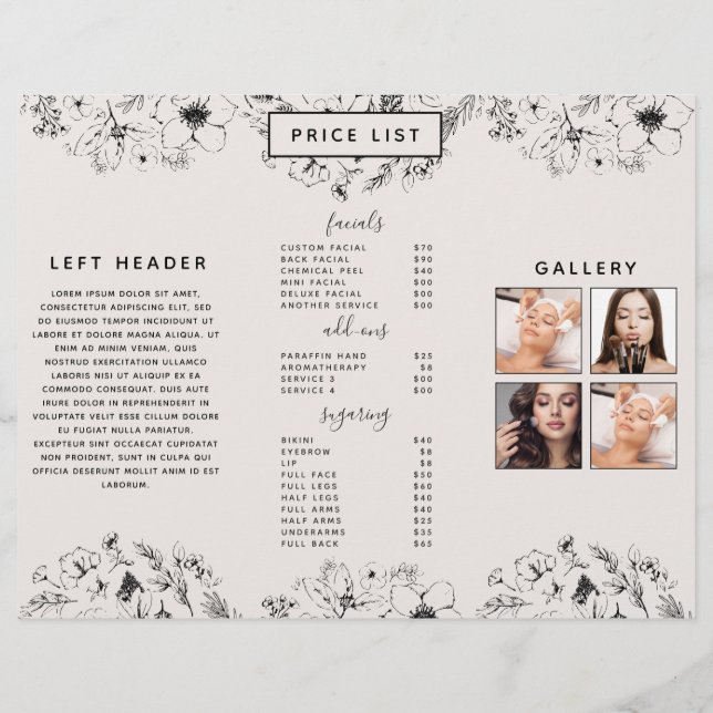Modern Botanical Blush Black plus Photos Brouchure (Back)