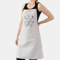 Modern Botanical Blush Pink Floral Business Apron