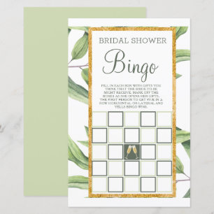 Modern Botanical Bridal Shower Bingo Game