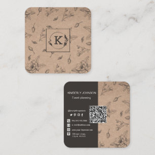 Modern Botanical Craft Paper Business Card