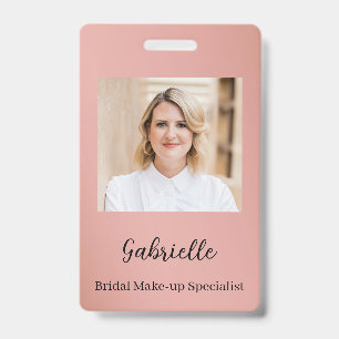 Modern Botanical Dusty Rose Boho Photo Badge