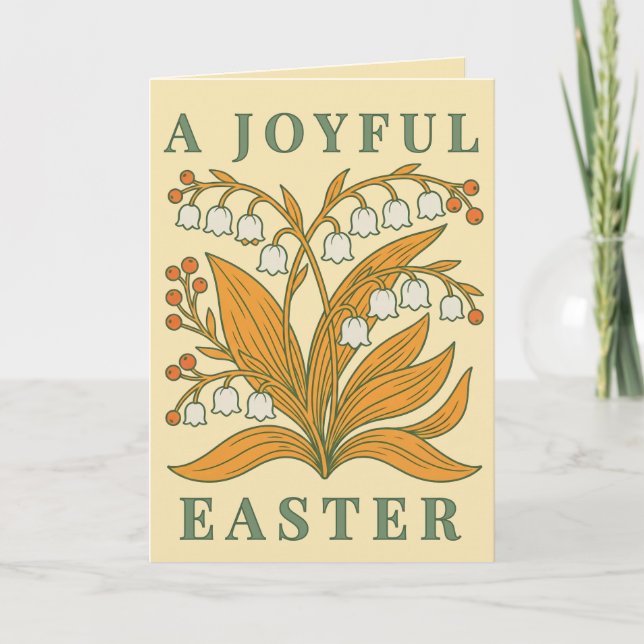 Modern Botanical Easter Blessings Card (Front)