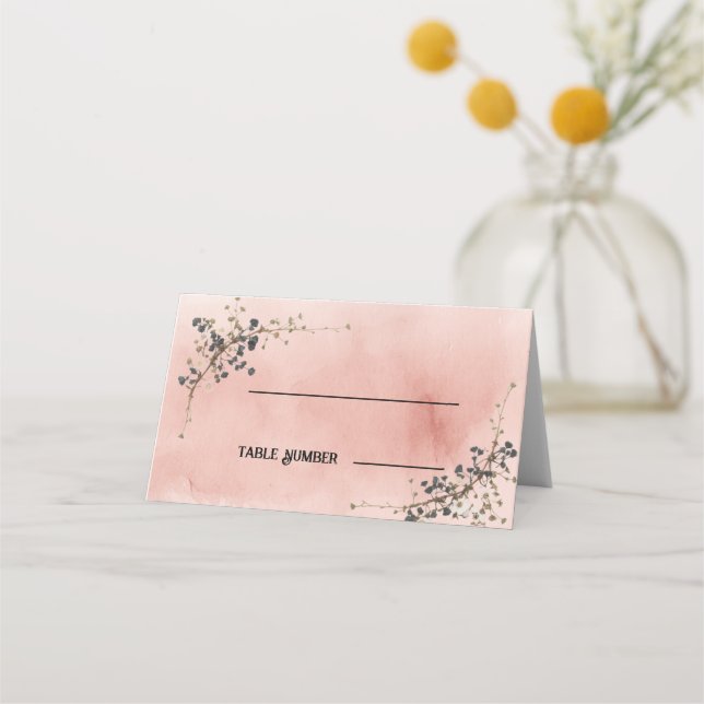 Modern Botanical Elegance Wedding Place Cards (Front)
