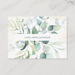 Modern Botanical Eucalyptus Greenery Elegant Business Card