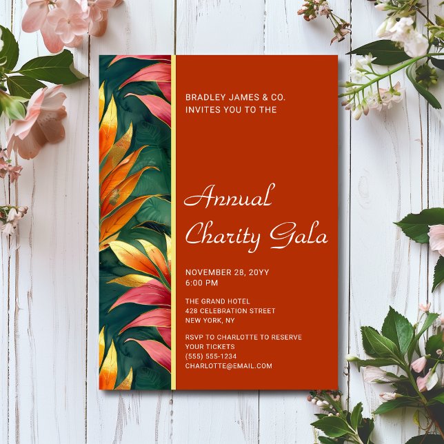 Modern Botanical Floral Charity Event Gala Party Invitation (Creator Uploaded)