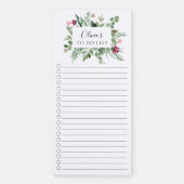 Modern Botanical Floral To Do List Magnetic Notepad (Front)