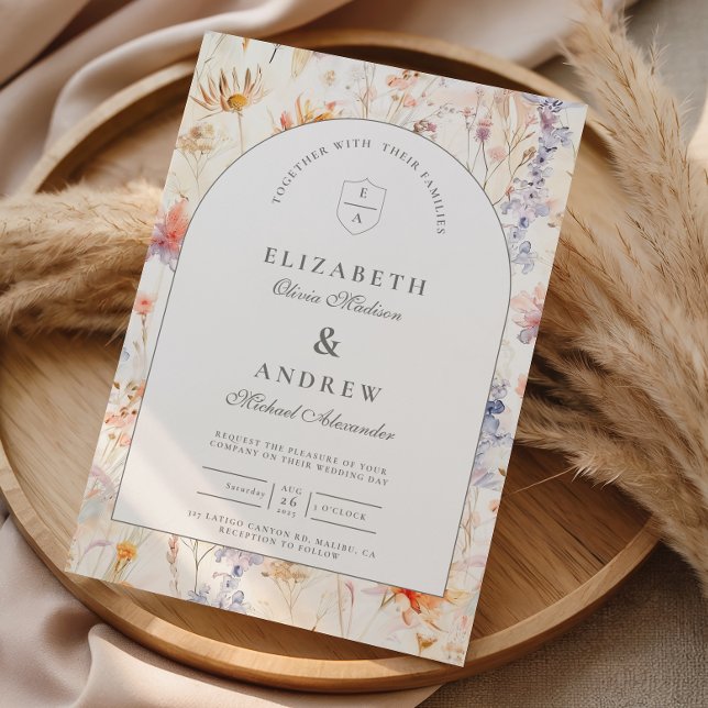 Modern Botanical Floral Wedding Invitation (Creator Uploaded)