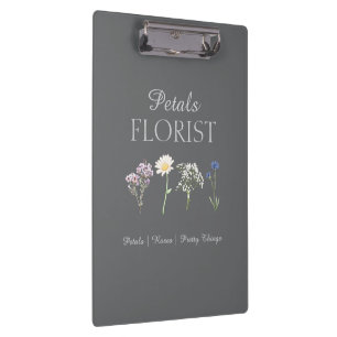 Modern Botanical Florist Branding Pastel Flower  Clipboard
