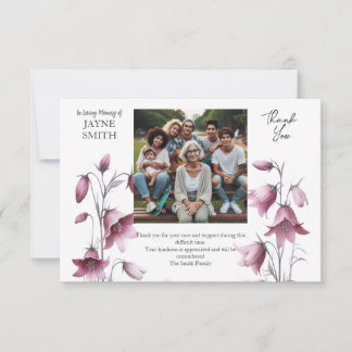 Modern botanical funeral thank you card
