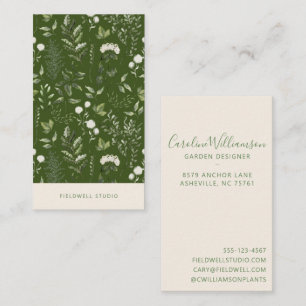 Modern Botanical Garden Designer Branding Business Card
