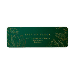 Modern Botanical Golden Floral Wedding Address