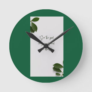 Modern Botanical Green Wall Clock