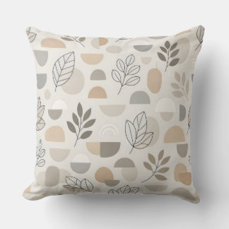 Modern Botanical Harmony Throw Pillow
