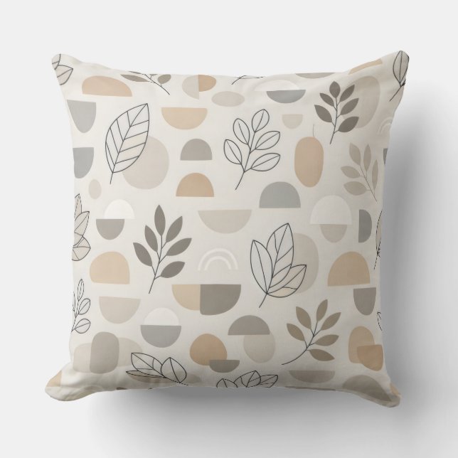 Modern Botanical Harmony Throw Pillow (Front)