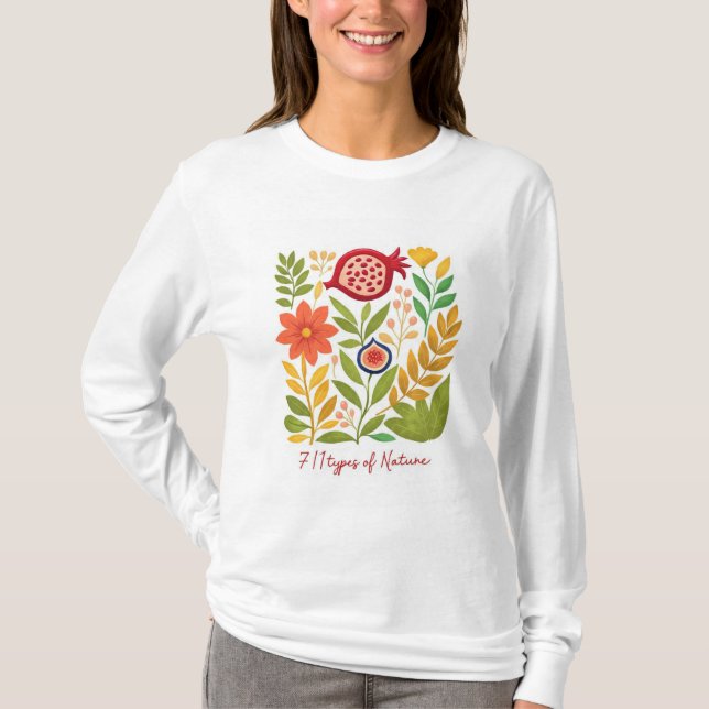 Modern Botanical Illustration T-Shirt (Front)