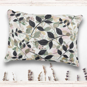 Modern Botanical Layers Of Leaves Accent Pillow