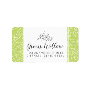 Modern Botanical Leaf Branches Greenery Minimalist Label